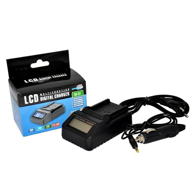 Lcd Digital Charger For En-El14 Dslr Battery - Black
