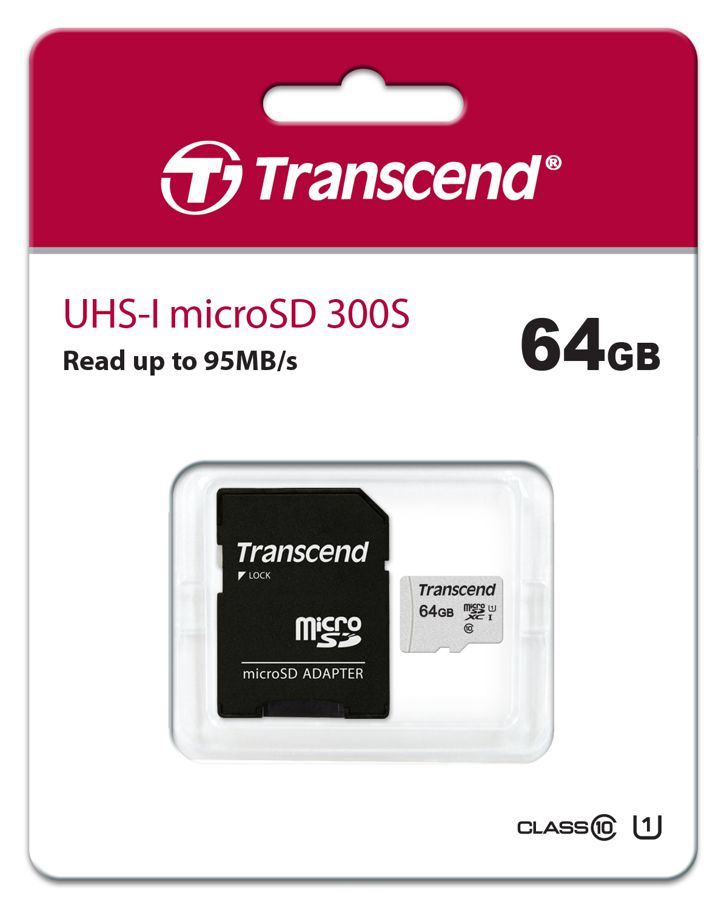 Transcends 64GB UHS-I microSD 300S Memory Card