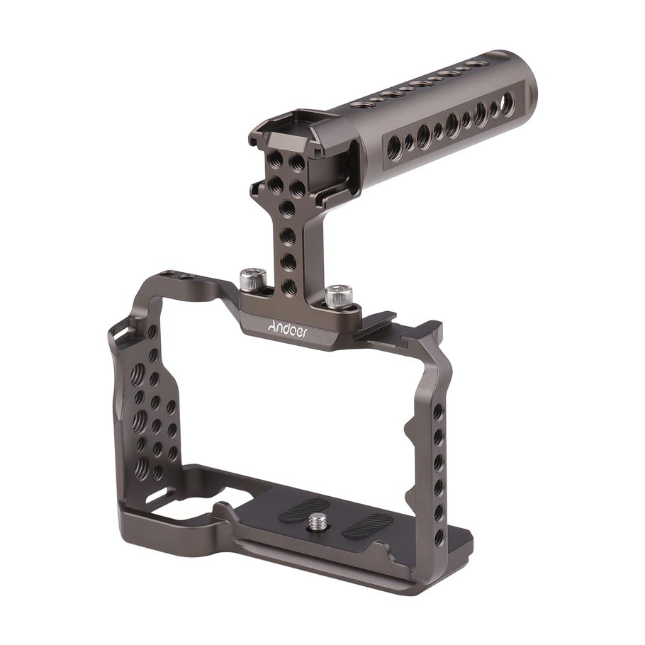 Camera Cage + Top Handle Grip Set Metal Camera Cage Multifunctional Top Handle Grip Replacement for Sony A7C