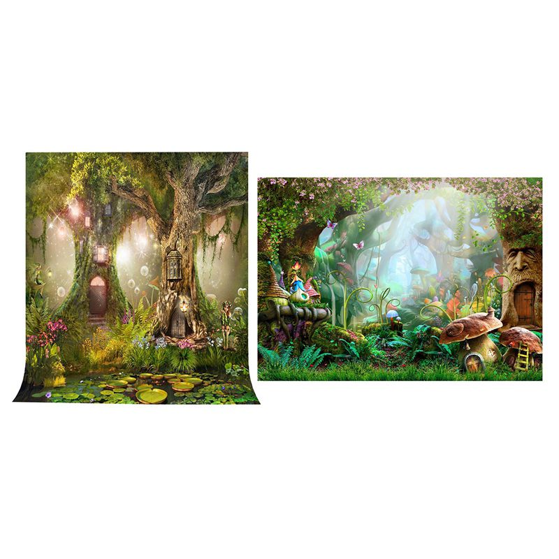 7X5Ft Washable Fabric Photography Background Fairytale Dreamlike Nature Forest Life & Photo Background 5X7FT Fairy Tale