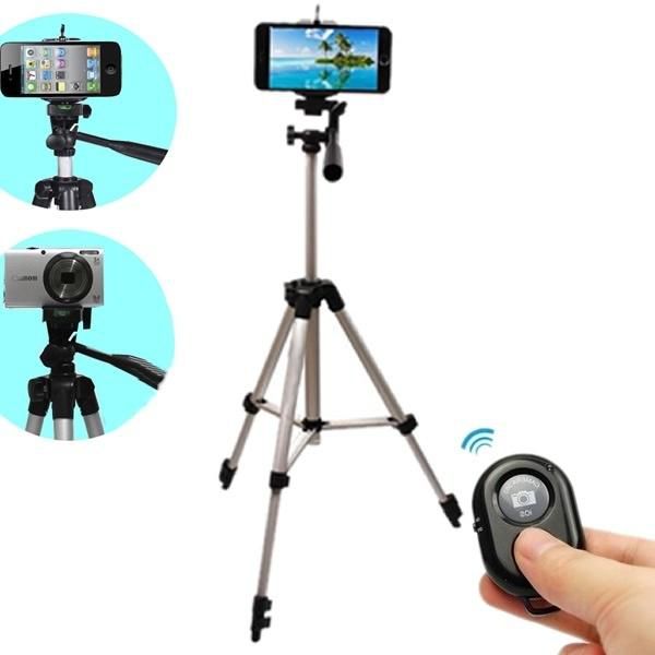 Mobile DSLR Tripod Camera Stand with Remote - Silver and Black