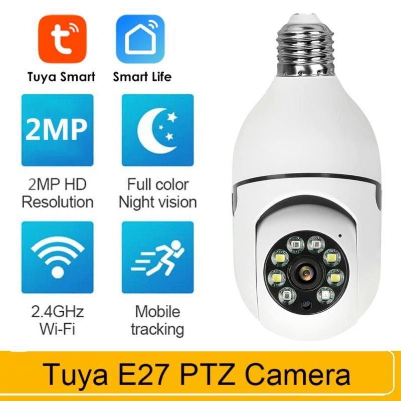 5MP Wireless Rotate Auto Tracking Panoramic Camera Light Bulb Wifi PTZ IP Cam Remote Viewing Security E27 Bulb Interface