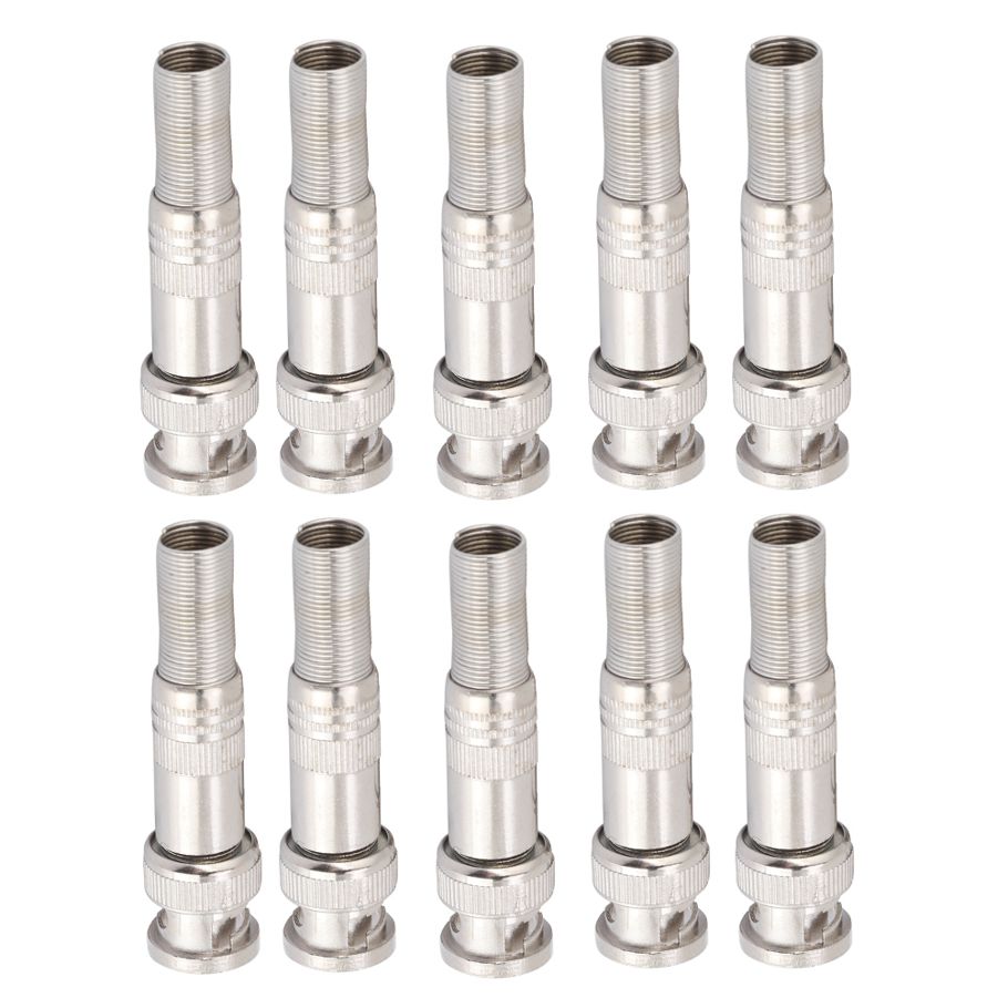 BNC Connector Zinc Alloy Male Compact 10Pcs for RG59 Coaxial Cable Coupler