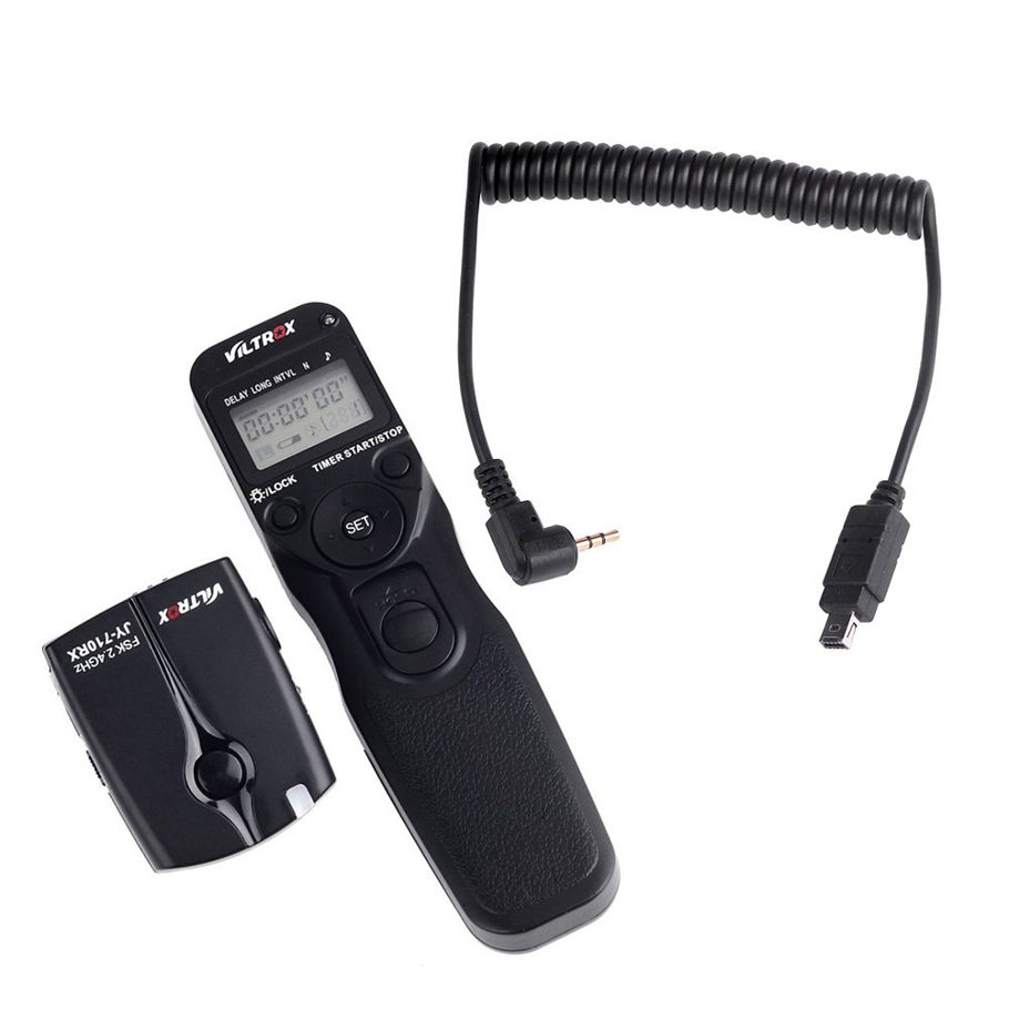 VILTROX JY-710 2.4GHZ FSK Wireless Remote Shutter Controller Set Time Lapse Intervalometer Timer with N3 Cable for Nikon D90 D600 D3100 D3200 D5000 D5100 D7000
