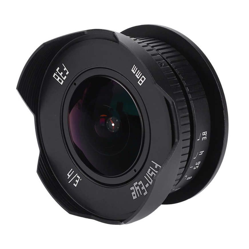 8mm F/3.8 C Mount MF Fisheye Lens Mirrorless for Micro4/3 MFT M4/3 Full Frame CM