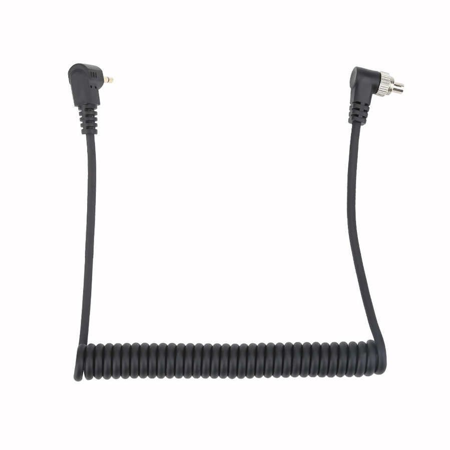 2.5mm to Male Flash PC Sync Cable Cord with Screw Lock for CANON 7D 5D II 1D 1DS