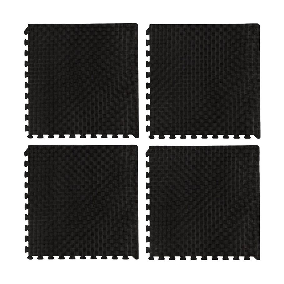 4 Pack EVA Solid Floor Tiles - Black