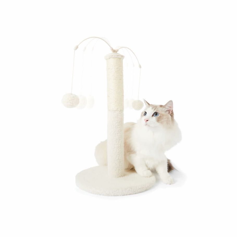 Cat Scratcher Swinging Teaser - Cream
