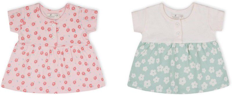 Baby Girls Midi/Knee Length Casual Dress  (Multicolor, Cap Sleeve)