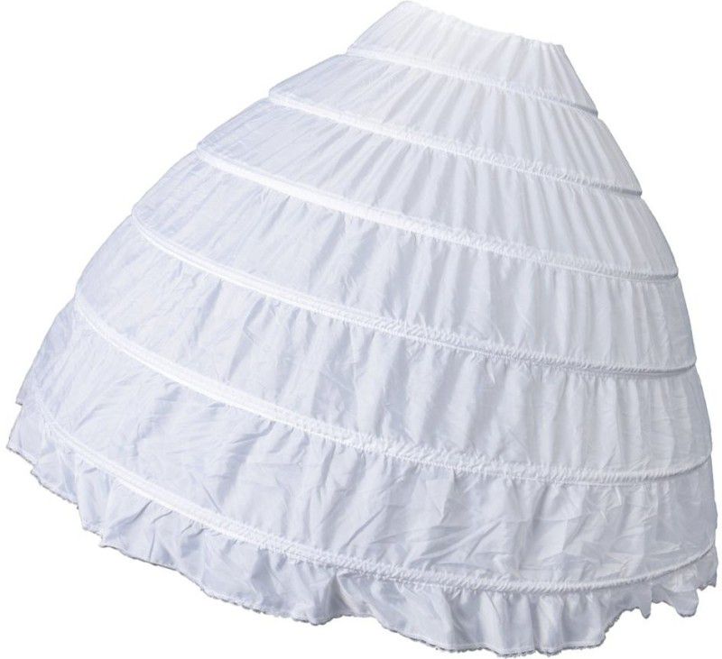 Women Striped Layered White Skirt