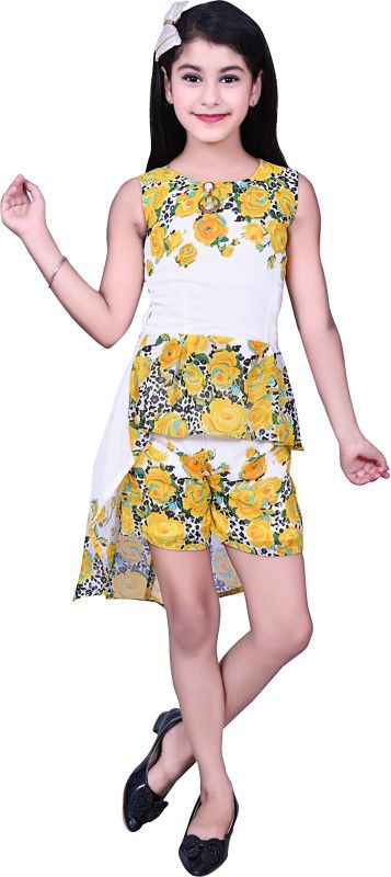 Barbie Girls Short/Mid Thigh Casual Dress  (Multicolor, Sleeveless)