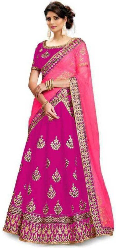 Self Design Semi Stitched Lehenga Choli  (Pink)