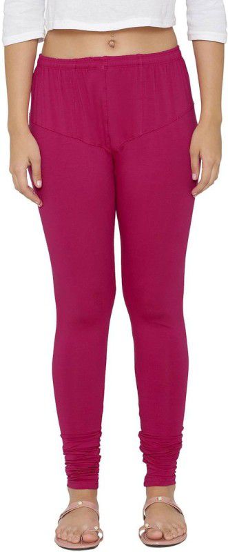 N-gal Churidar Ethnic Wear Legging  (Pink, Solid)