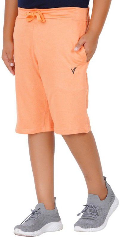 Short For Boys Casual Solid Pure Cotton  (Orange, Pack of 1)