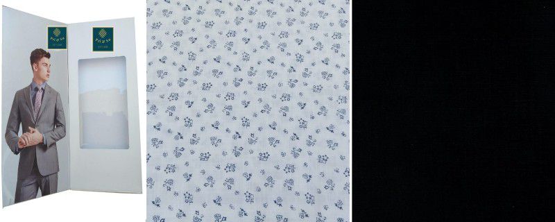 Unstitched Cotton Linen Shirt & Trouser Fabric Floral Print
