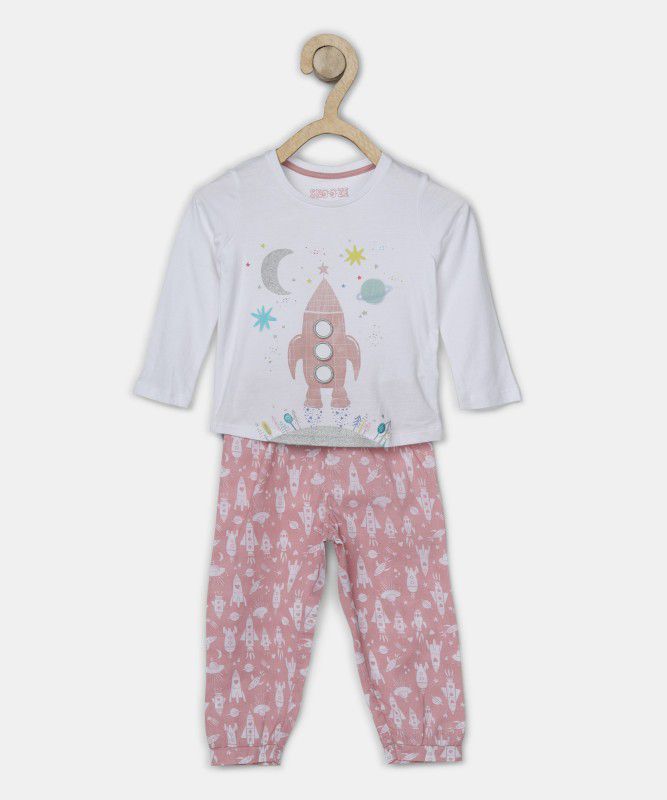 Boys & Girls Casual T-shirt Pyjama  (Multicolor)