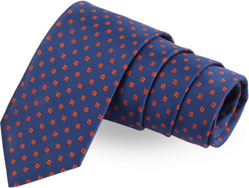 PELUCHE Graceful Square Blue Colored Microfiber Neck Embellished Men Tie