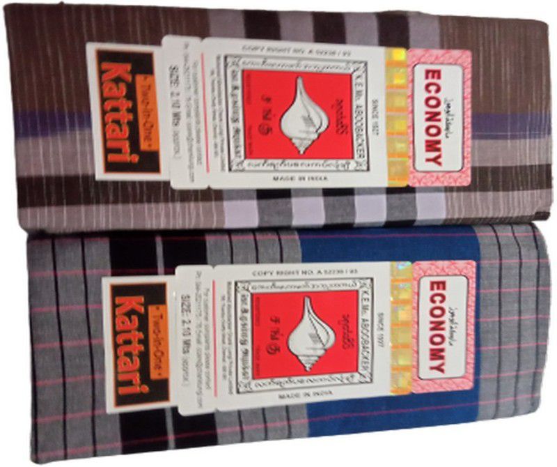 Cotton colors Striped, Checkered Multicolor Lungi