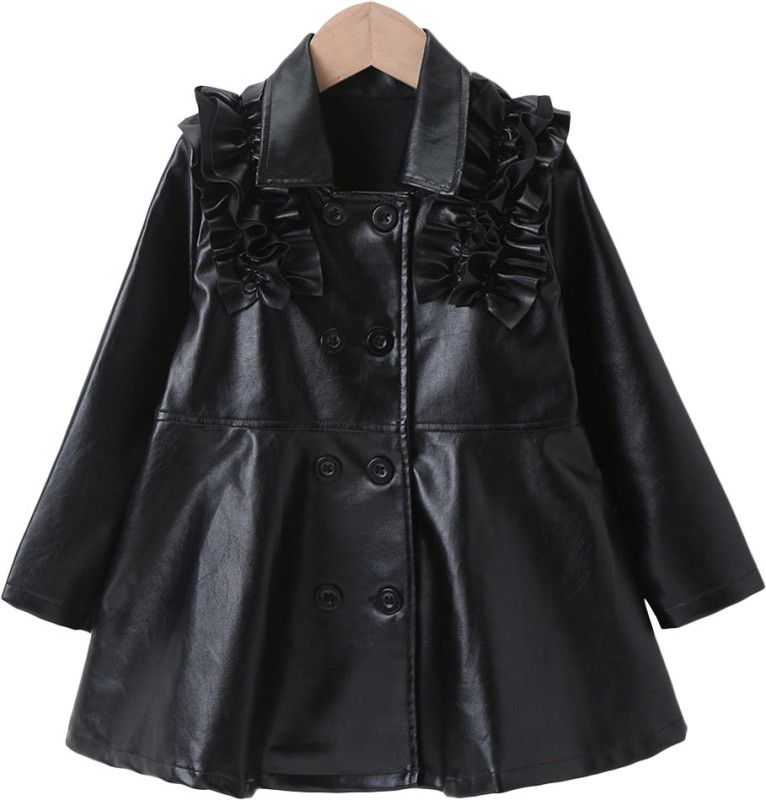 PU Solid Coat For Girls
