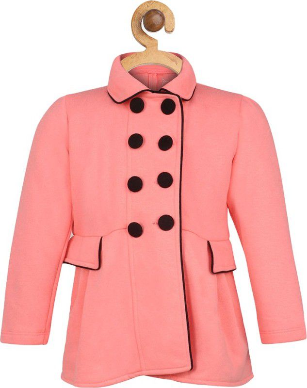 CottonBlend Solid Coat For Girls