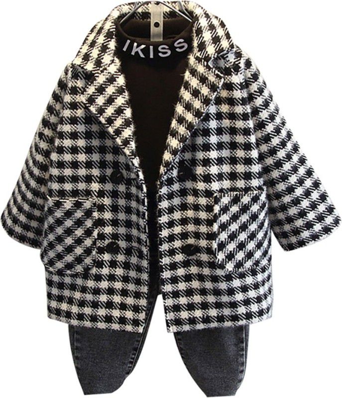 Fibber and Polyester Checkered Coat For Boys