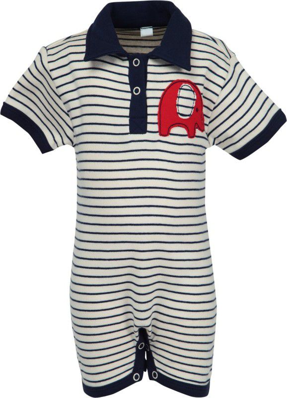 nino bambino Baby Boys Navy & Cream Sleepsuit