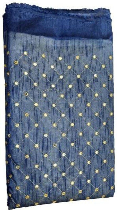 Unstitched Chanderi Multipurpose Running Fabric Embroidered