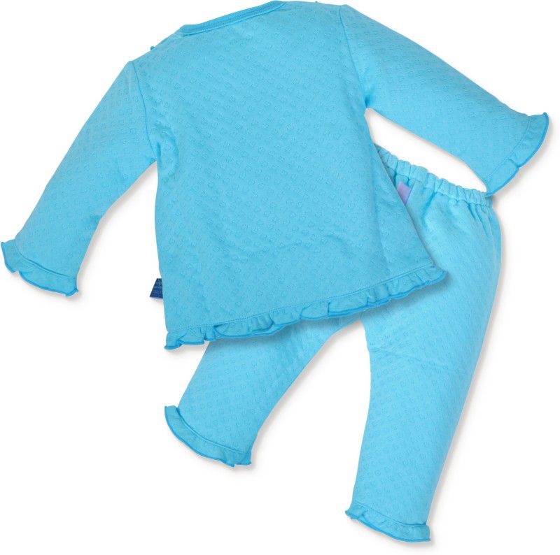 Pokory Baby Boys & Baby Girls Turquoise Blue Sleepsuit