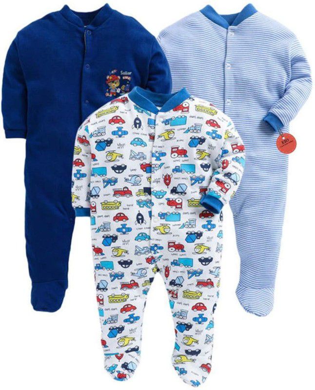 Baby Cry Baby Boys & Baby Girls Multicolor Sleepsuit