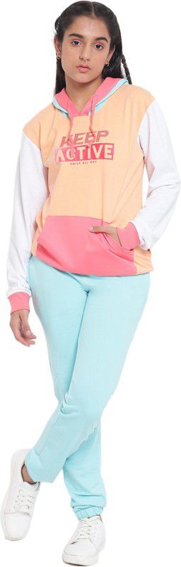 Printed, Colorblock Girls Track Suit