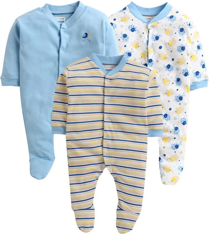BUMZEE Baby Boys Blue Sleepsuit