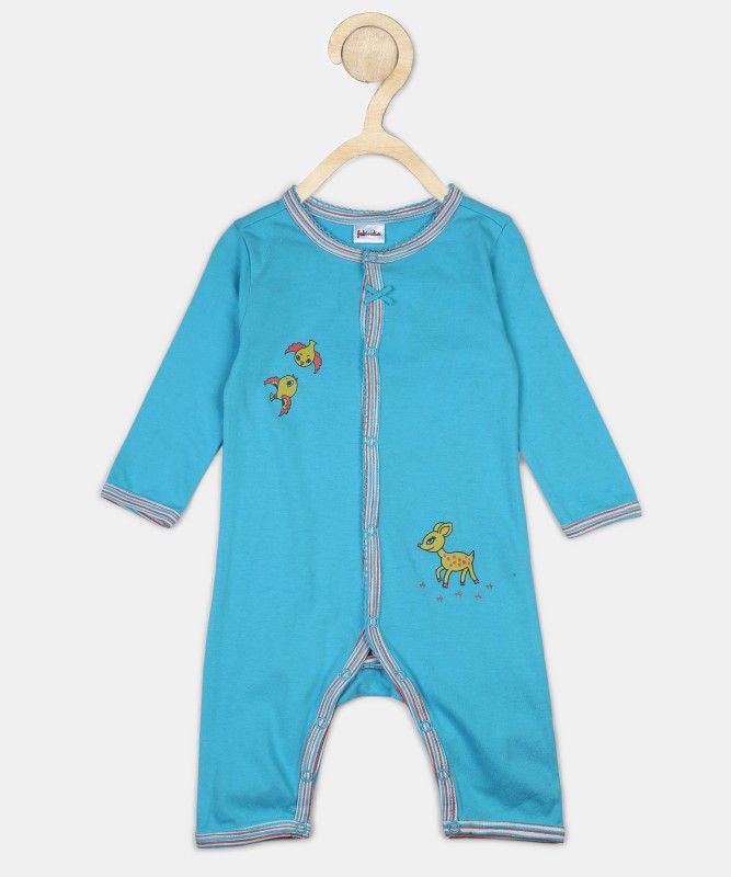 Fabindia Baby Boys & Baby Girls Blue Sleepsuit