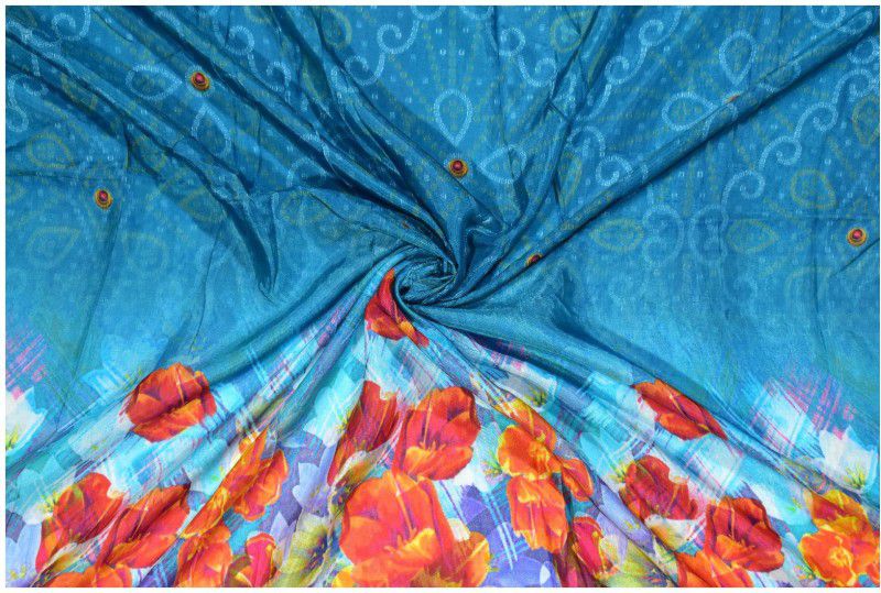 Unstitched Cotton Silk Multi-purpose Fabric Printed