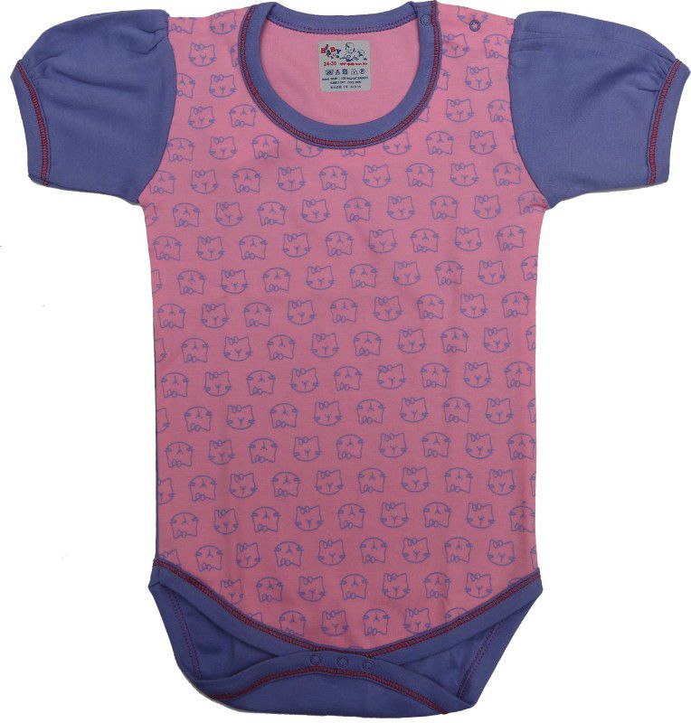 KABOOS Baby Boys & Baby Girls pink and violet Bodysuit