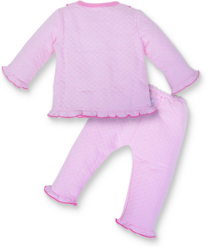 Pokory Baby Boys & Baby Girls Pink Sleepsuit