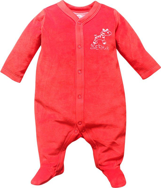 FS mini Klub Fillers Velor Baby Boys Red Sleepsuit