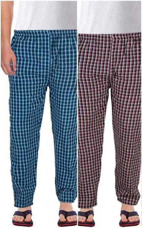 Pack of 2 men's checkered cotton pyjama Men Pyjama