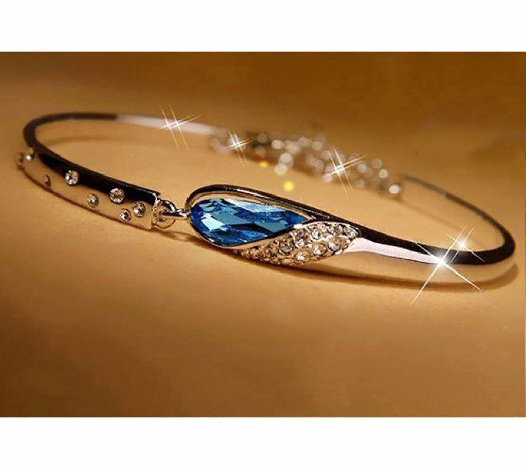 Blue stone setting bracelet and pendant set combo