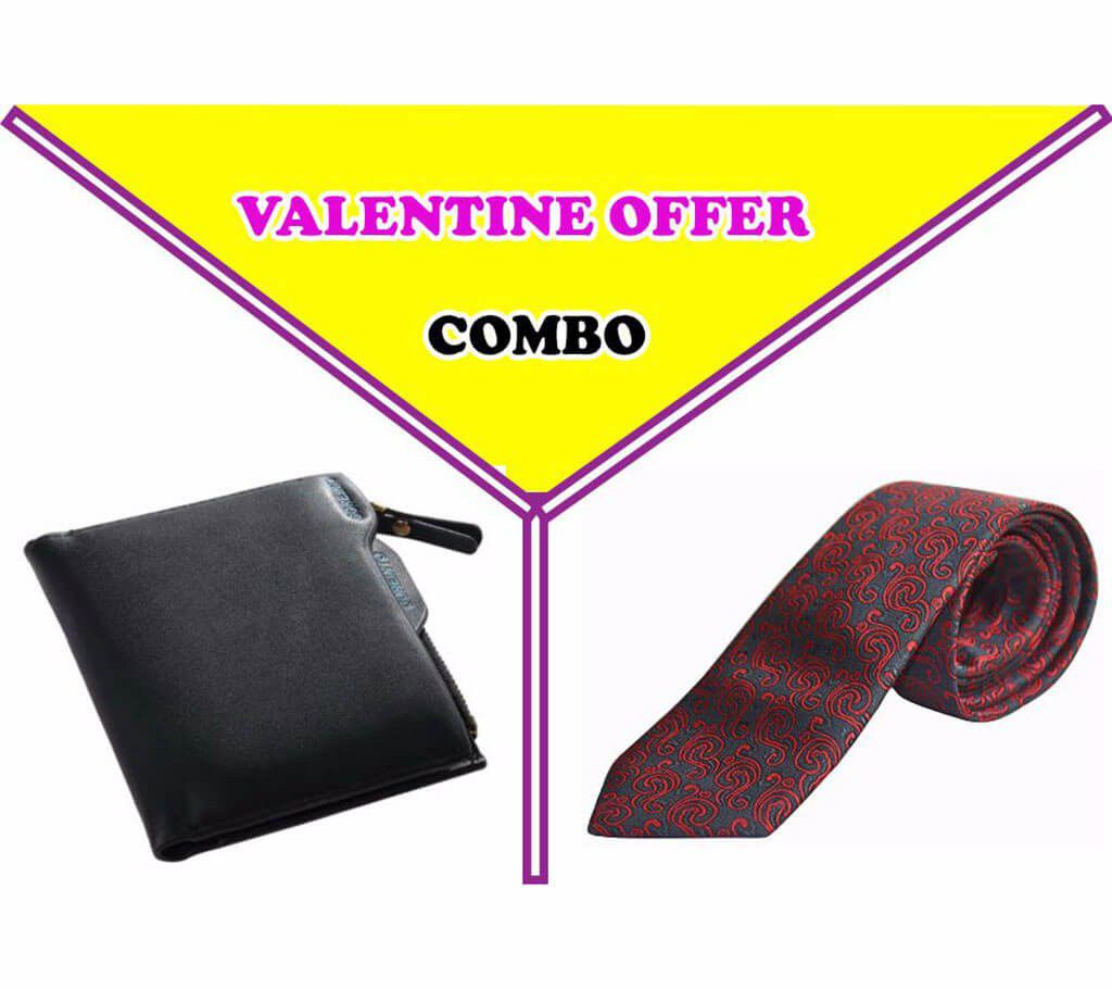 Men's Leather Wallet + Tie Combo Offer