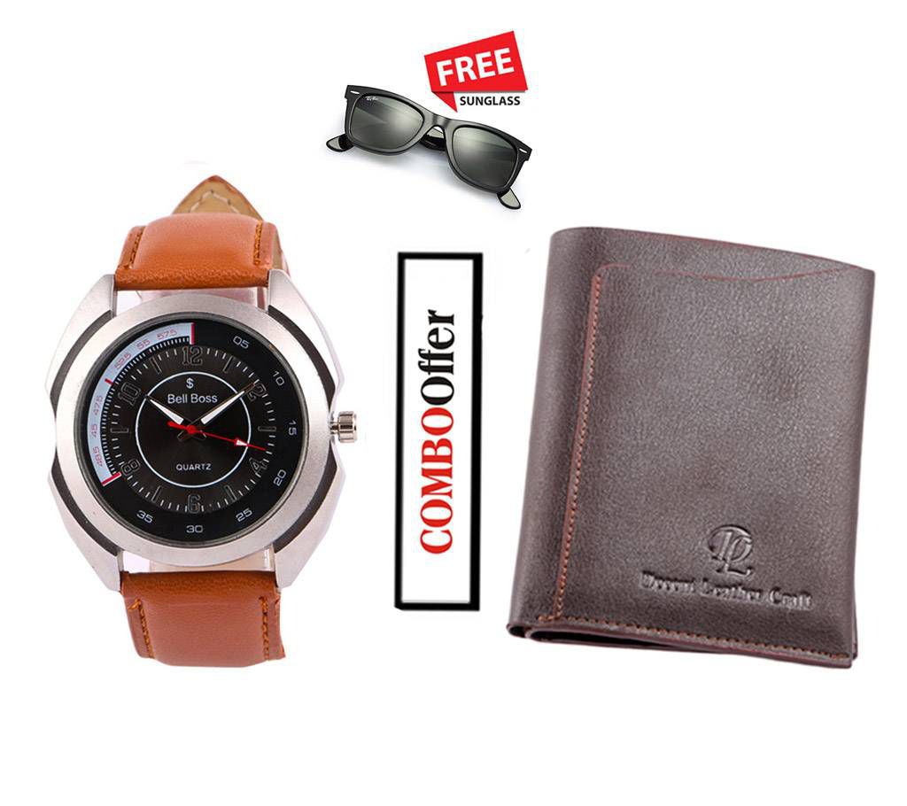 Gents Wallet and Watch  with Sunglasses 