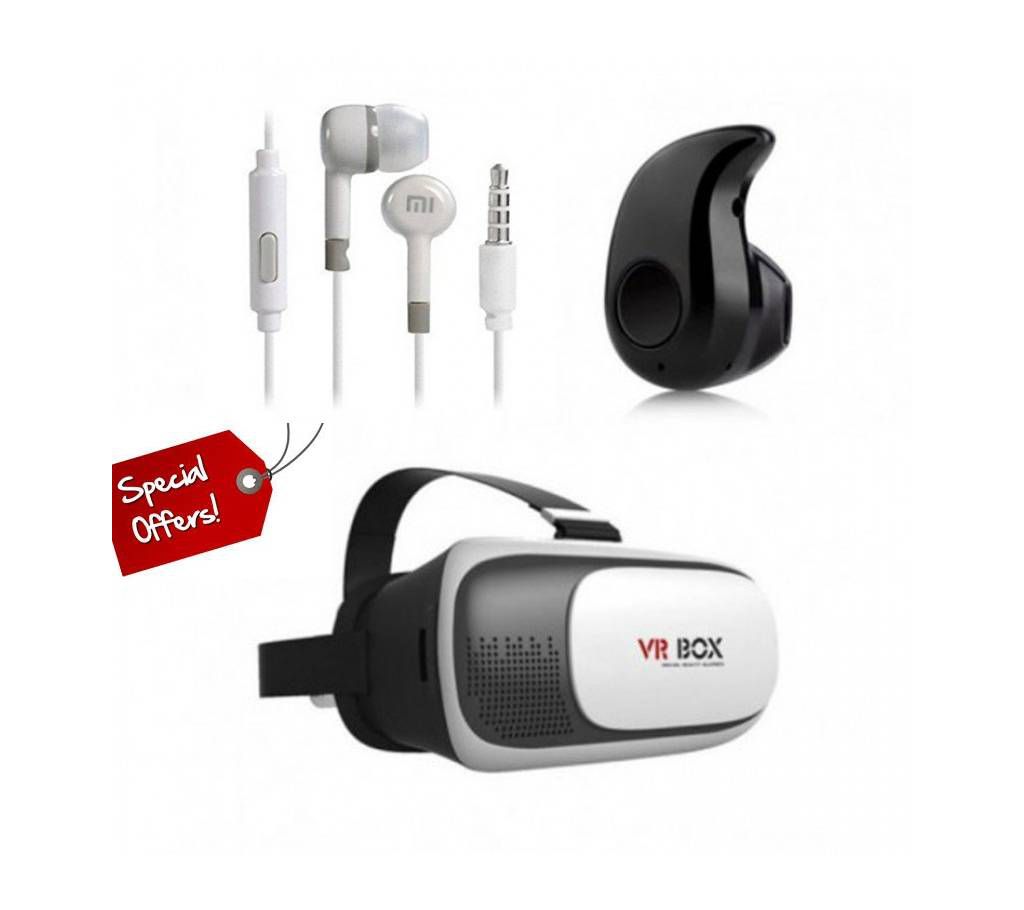 Combo offer VR BOX +Bluetooth Earphone+ MI Headphone (copy)