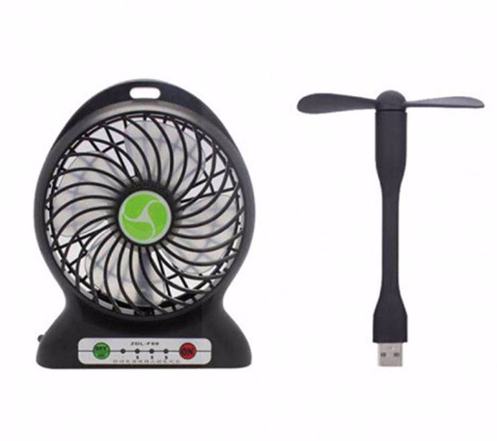 Rechargeable Fan & USB Fan Combo