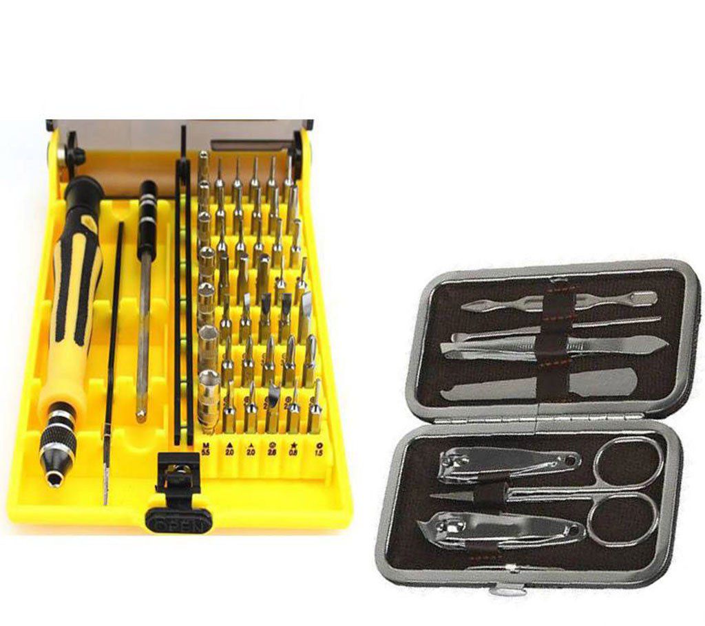 45 In 1 Professional Hardware Tools + Manicure Set Combo