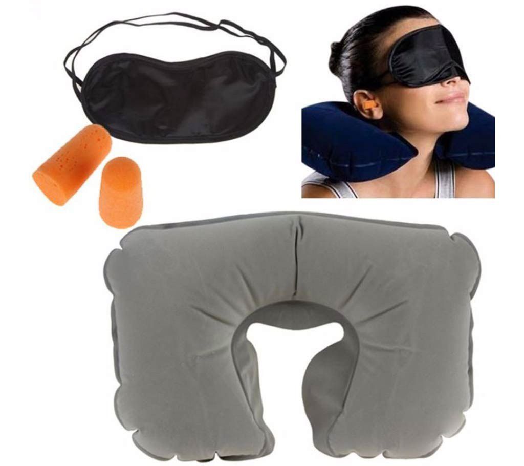 Travel Pillow + Eye Mask + Ear Plug Combo