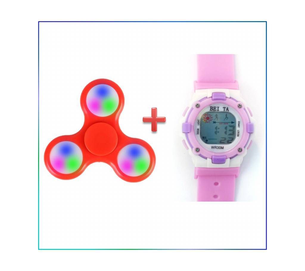 Combo Pack of Spinner & Kids Wrist Watch