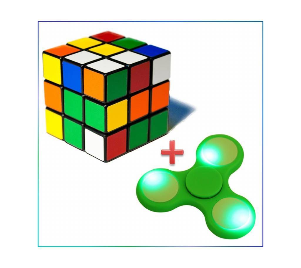 Combo Pack of Rubik's Cube & Fidget Spinner