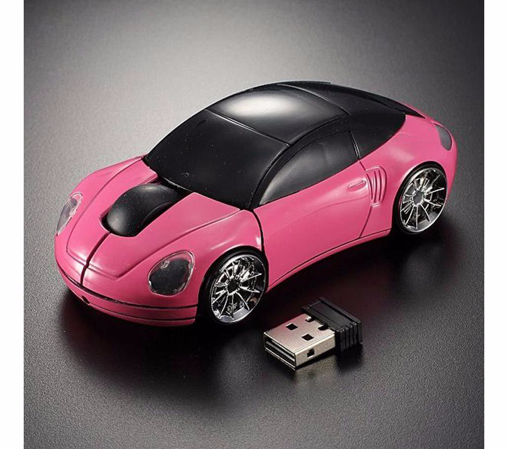 Car Shaped Wireless LED Mouse - Pink