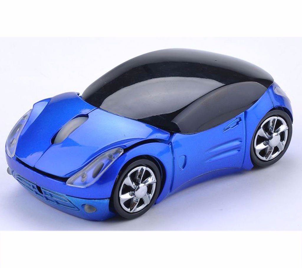 Car Shaped Wireless Optical Mouse - Blue