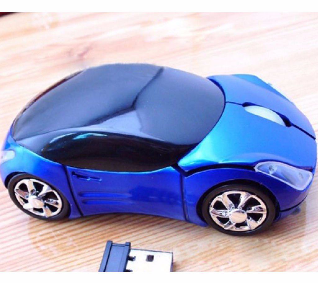 Car Shaped Wireless Optical Mouse - Blue