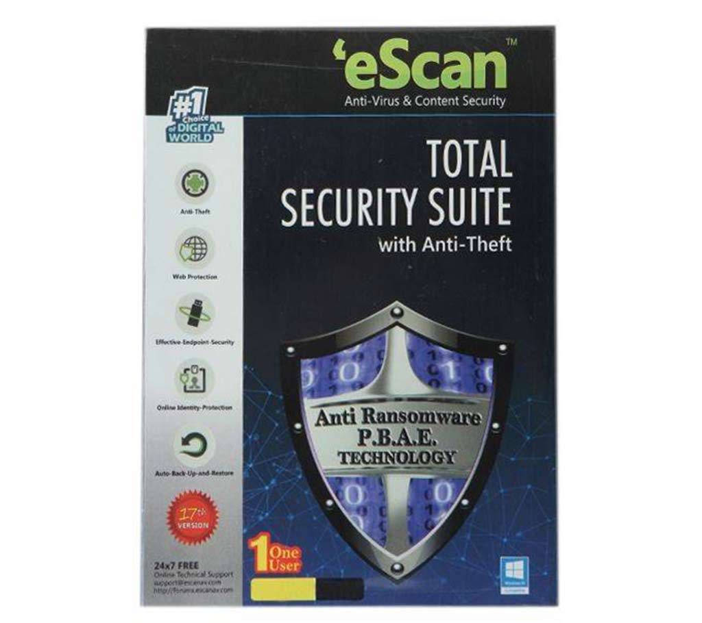 eScan Total Security With Anti theft 1 User Antivirus